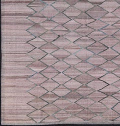 Modern Kilim Rug by Keivan Woven Arts, Wool, Diamond Pattern 8'10 x 11'7