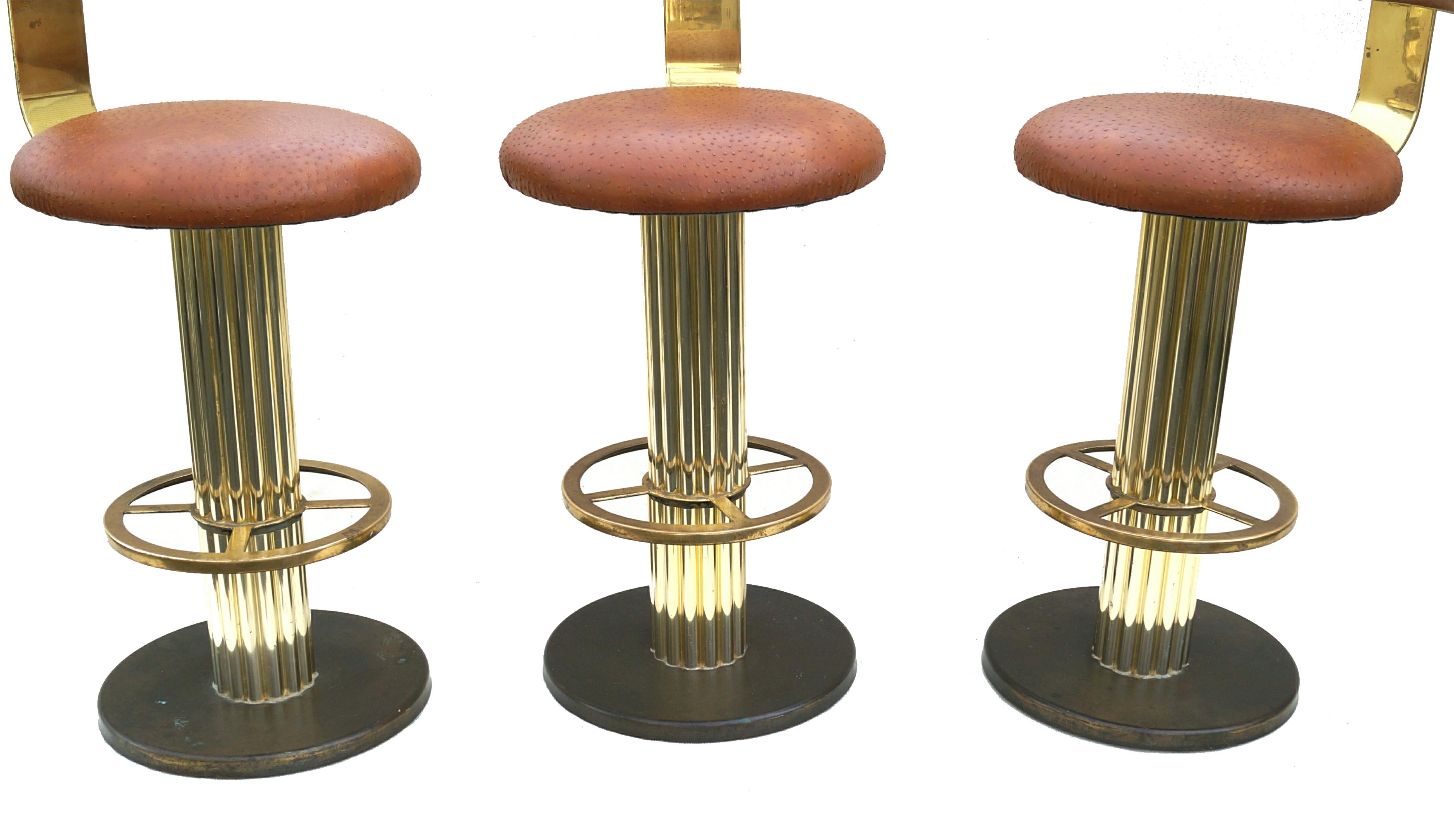 vintage brass bar stools