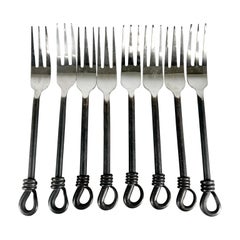 Modern Design Gourmet Settings Twist N Shout Dinner Forks Set of Eight