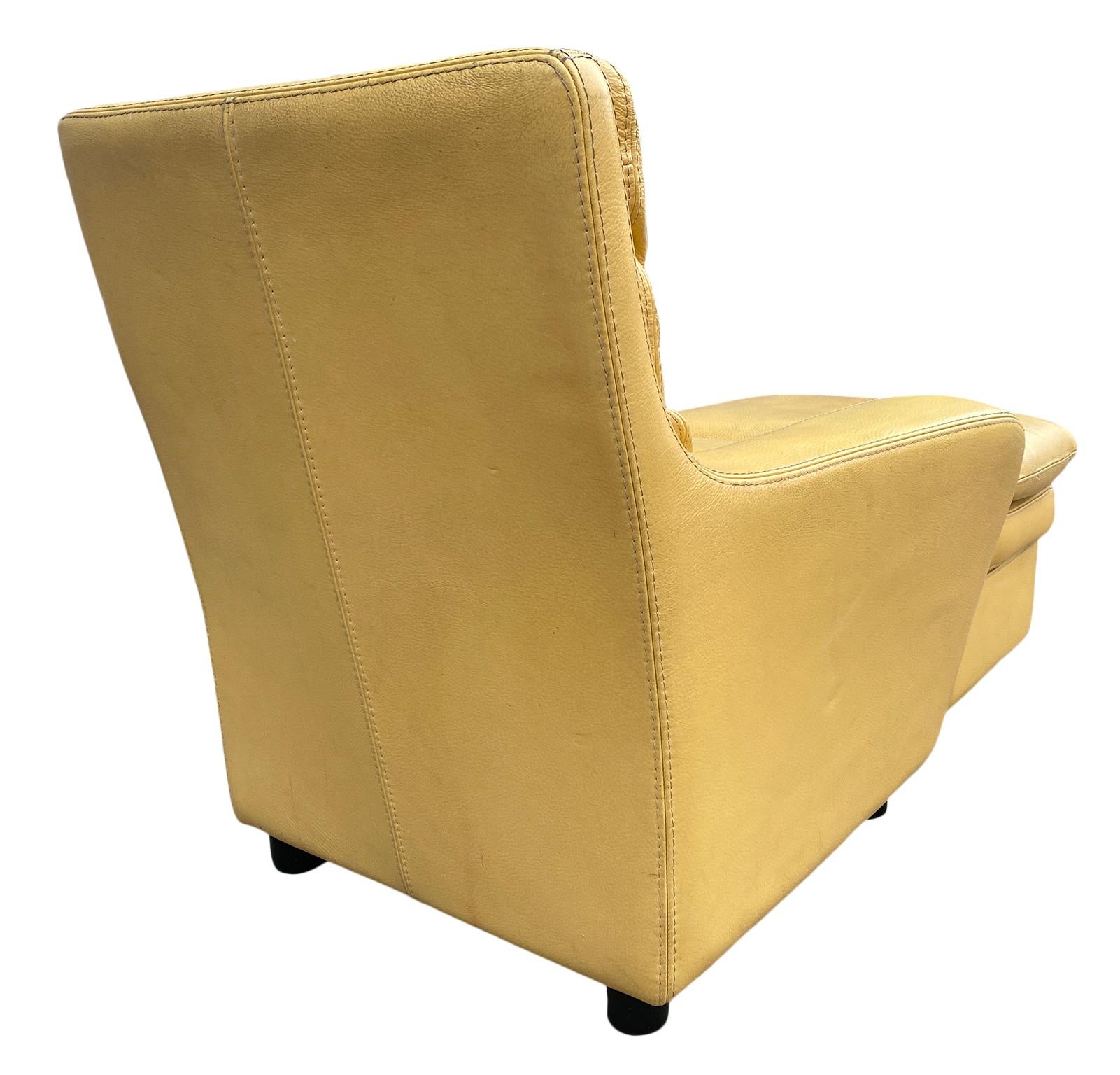 yellow leather chairs