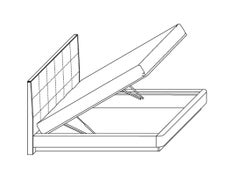 Modern Design King Size Bed with Headboard in Leather or Velvet