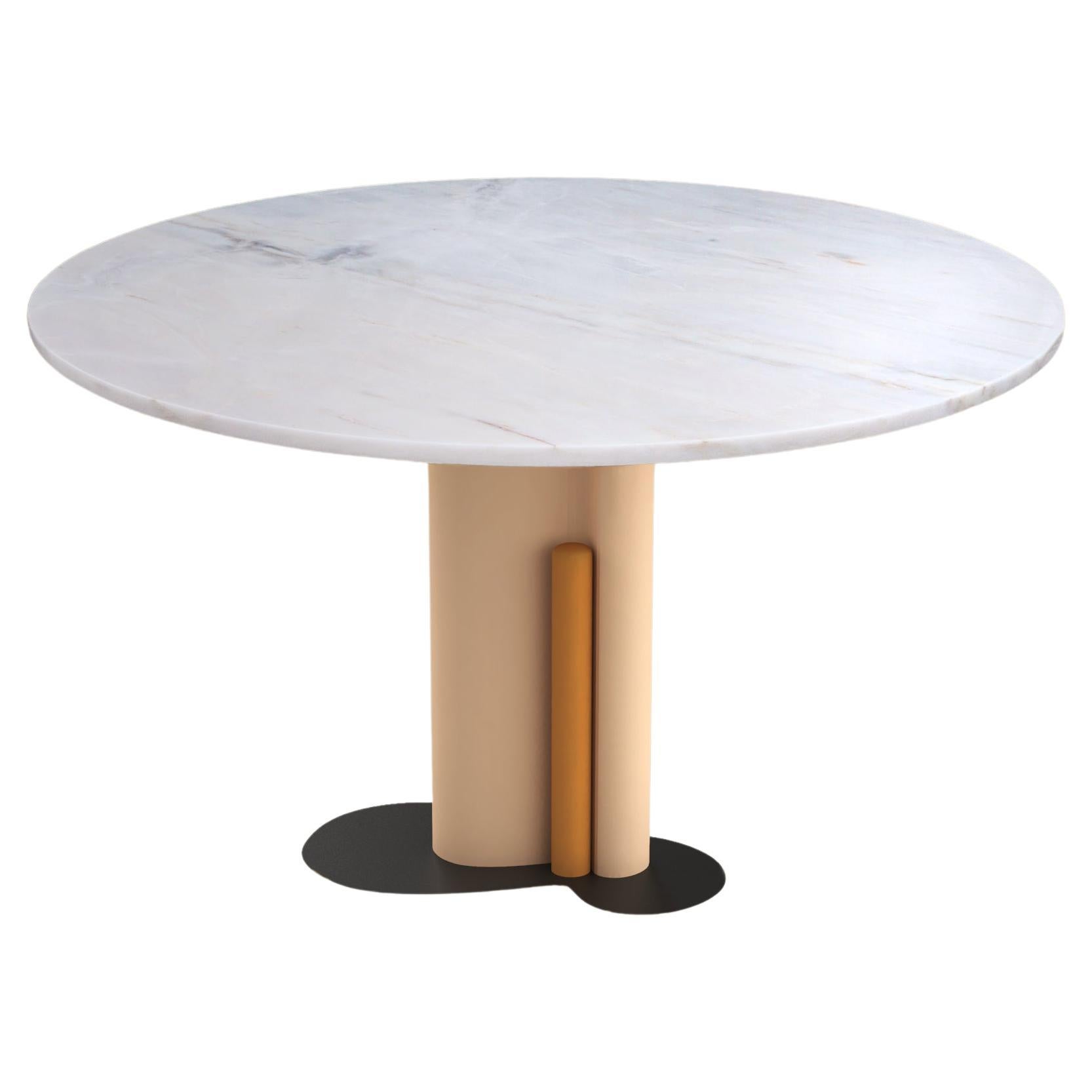 Table de conception moderne en marbre Structure métallique Couleur Sergio Prieto Designer Dovain
