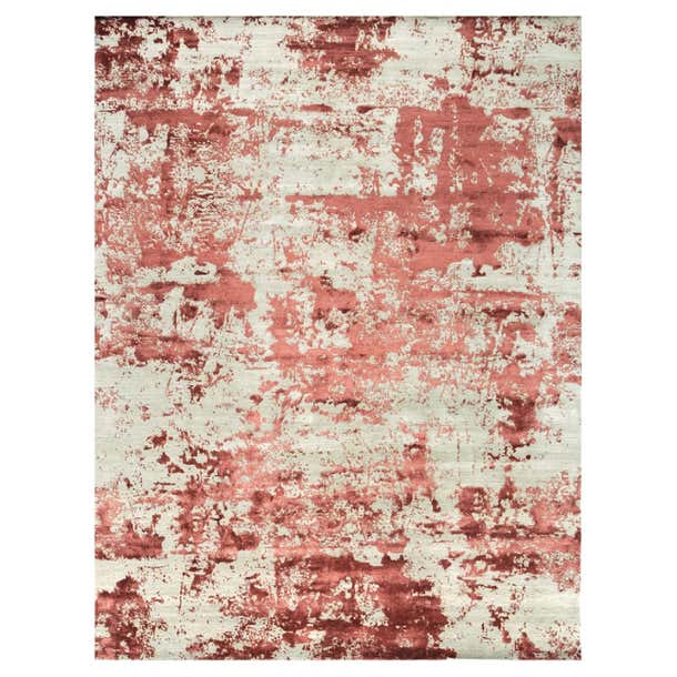 Modern Design Mezzo Collection Wool and Silk Embossed Rug from Mehraban ...