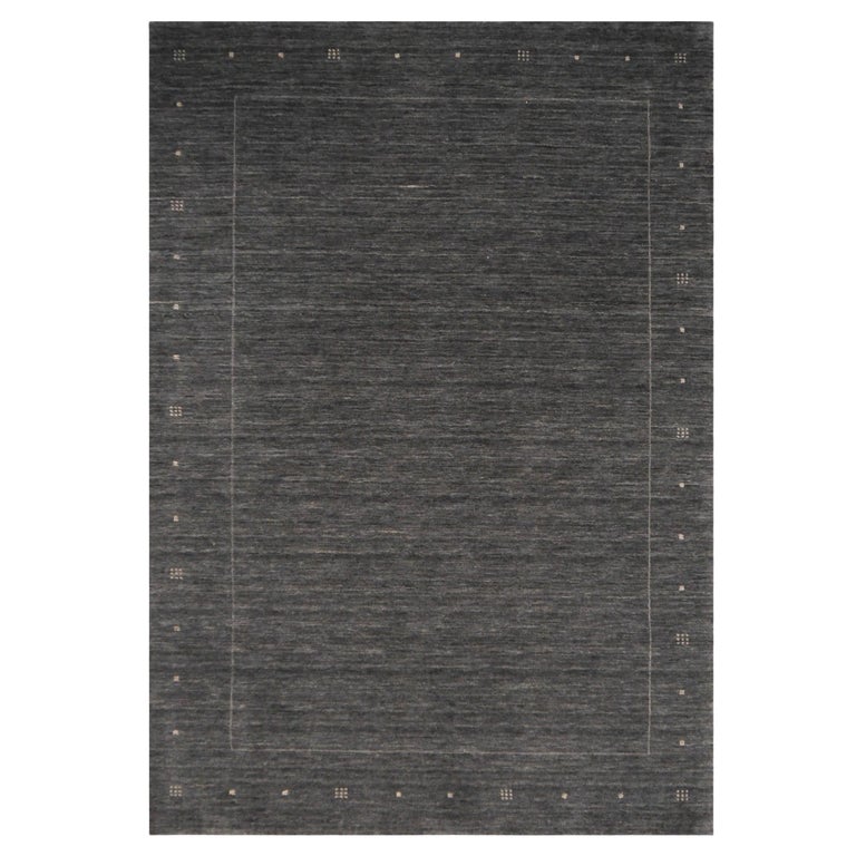 Modern Design Rug Contemporary Grey Charcoal Handmade For Sale at 1stDibs
