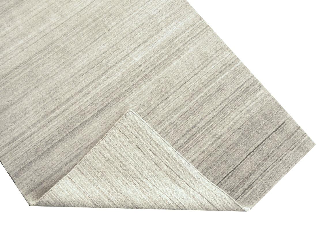 Wool Modern Design Rug Contemporary Neutral Grey and Beige Handmade Carpet For Sale