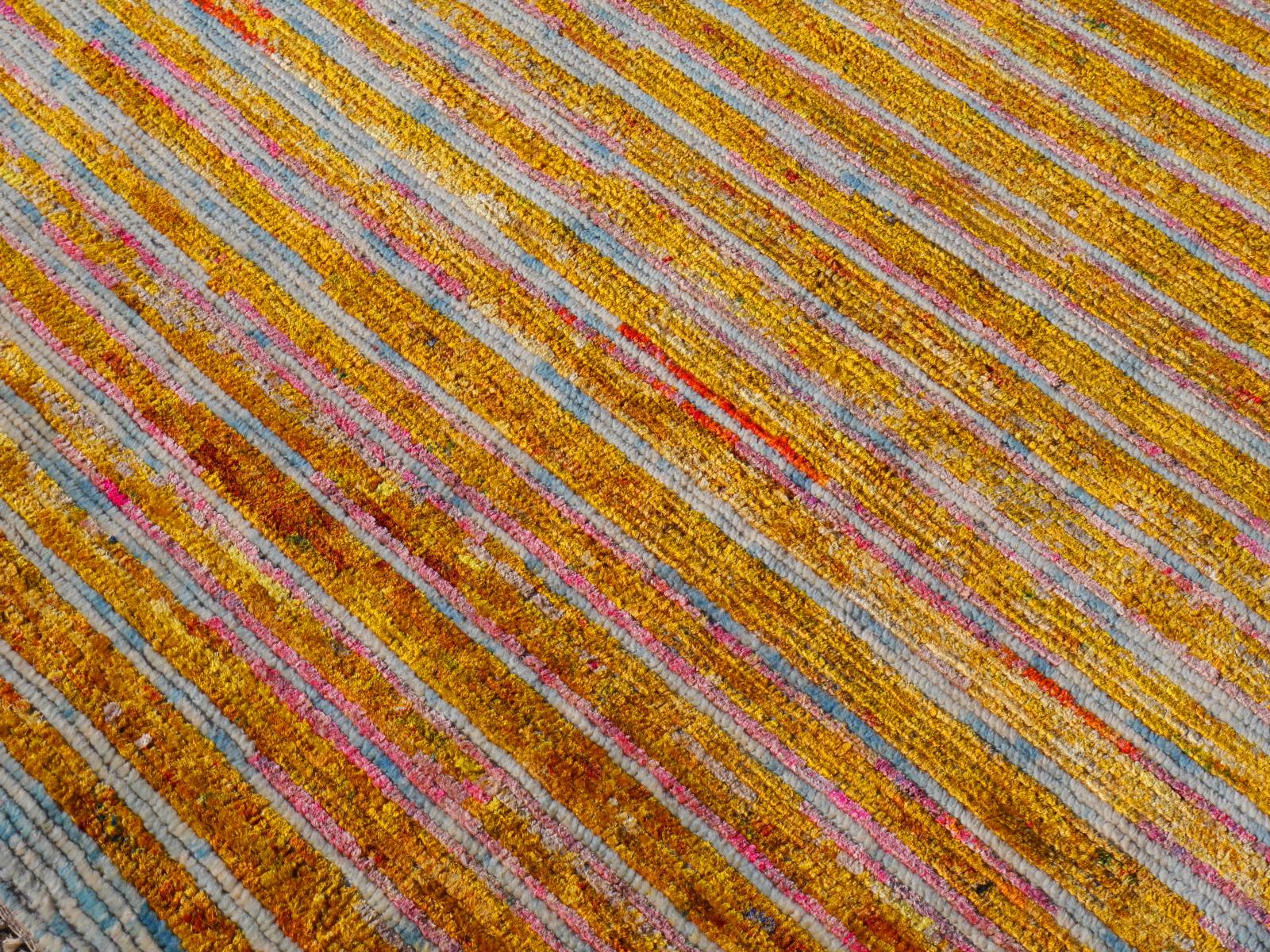 Modern Design Silk Tiger Rug Contemporary Fine Art Hand Knotted Room Size Carpet 5