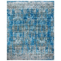 Modern Design Silk Rug Contemporary Fine Art Hand Knotted Room Size Area Carpet