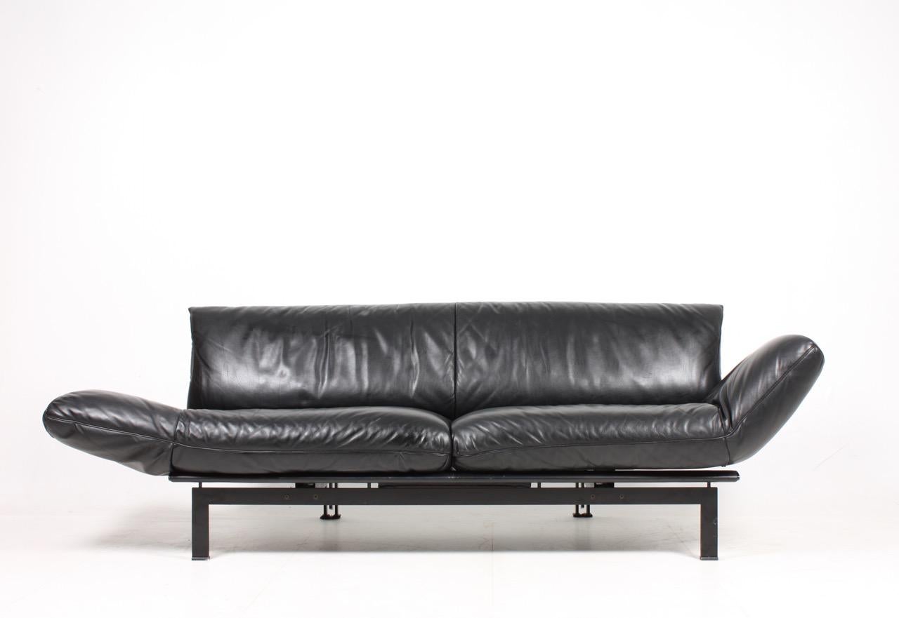Swiss Modern Design Sofa in Patinated Leather by De Sede