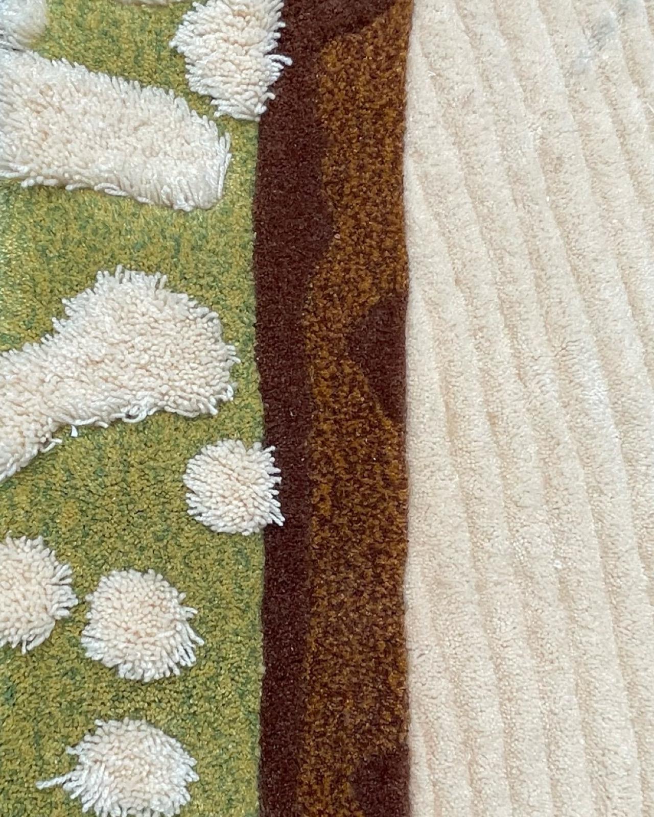 Alfombra mullida a mano de diseño moderno 