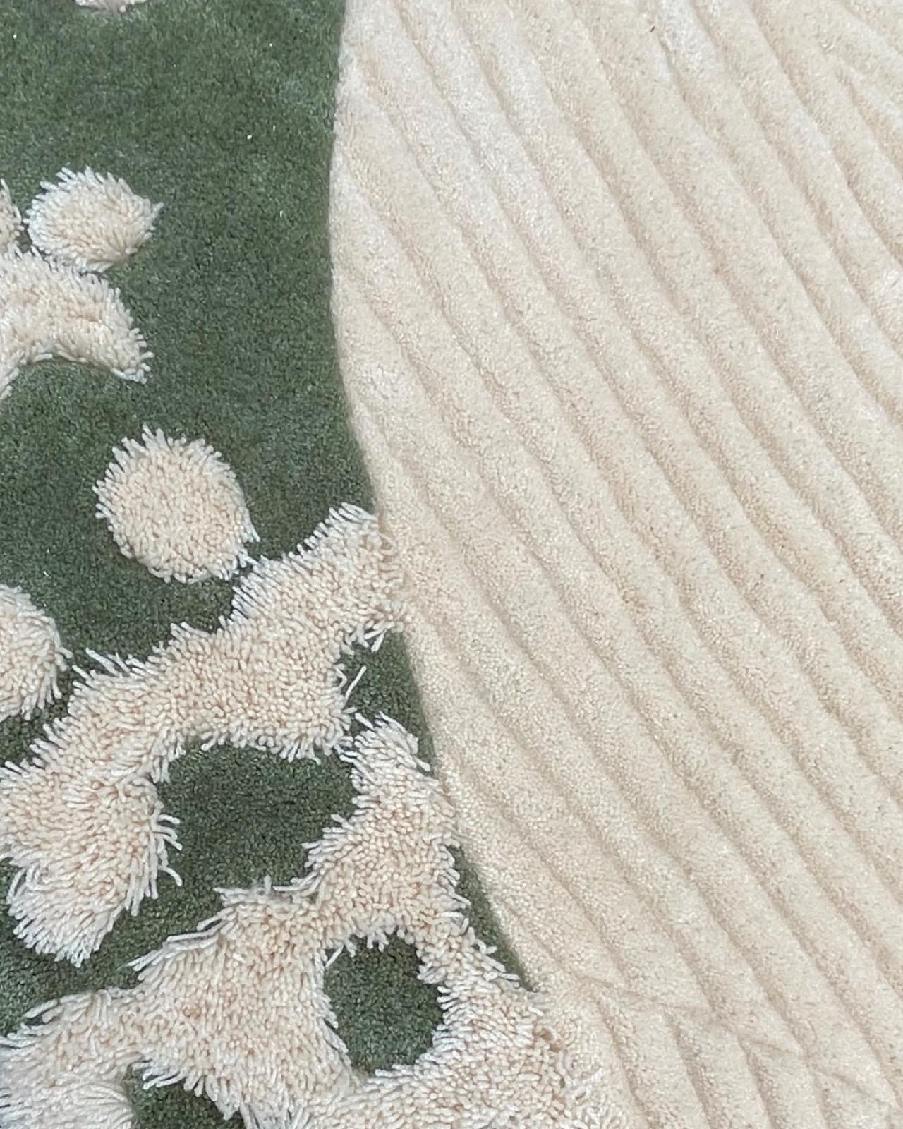 Alfombra mullida a mano de diseño moderno 