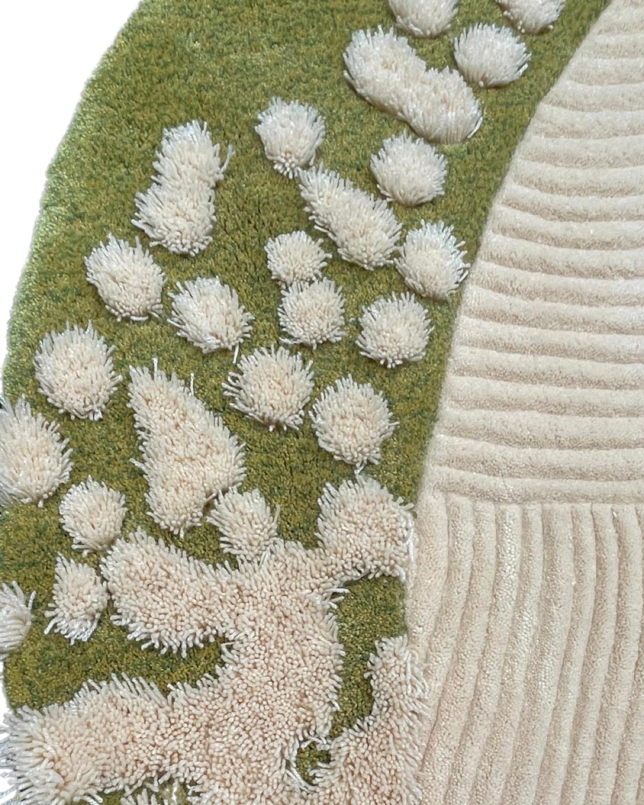 Wool Modern Design Style Hand-Tufted Rug 'Zen Garden' by Rag Home For Sale