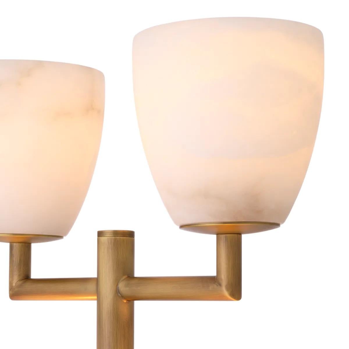 Lampe de bureau électrique Valerius en laiton et albâtre par Eichholtz Excellent état - En vente à Dublin, Ireland