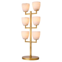 Modern Design Valerius Electric Table Lamp Brass and Alabaster by Eichholtz