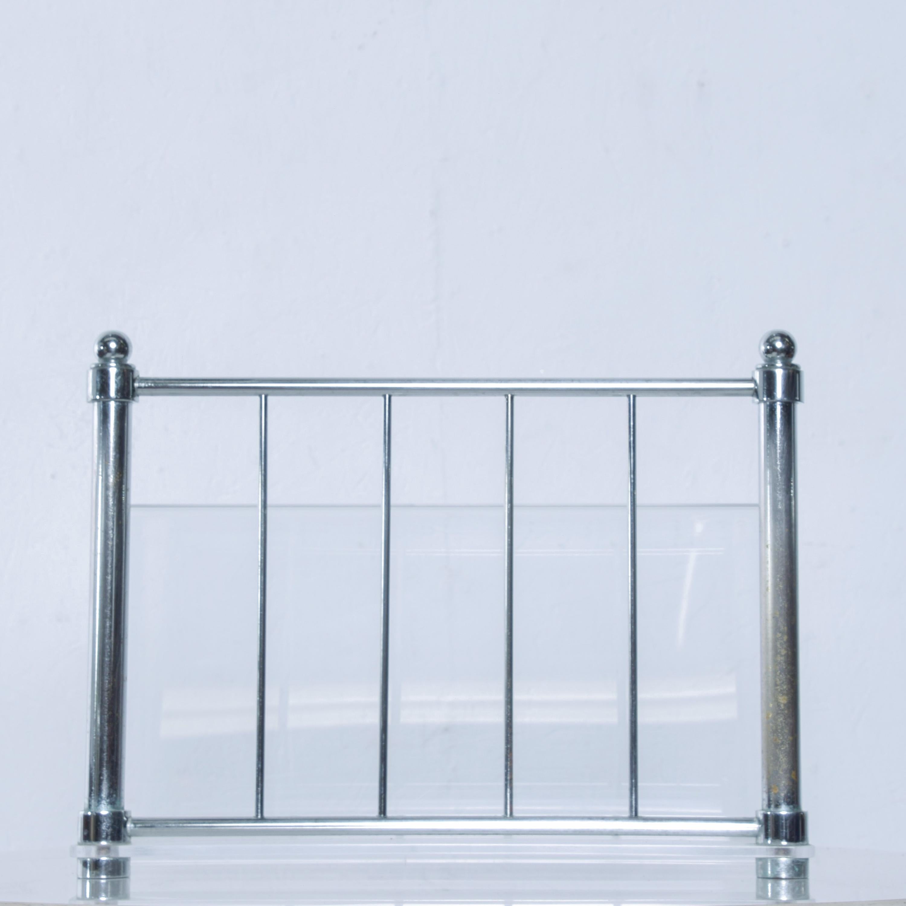 American Modern Design Vintage Lucite Chrome Stand Magazine Holder Rack Hollis Jones Era