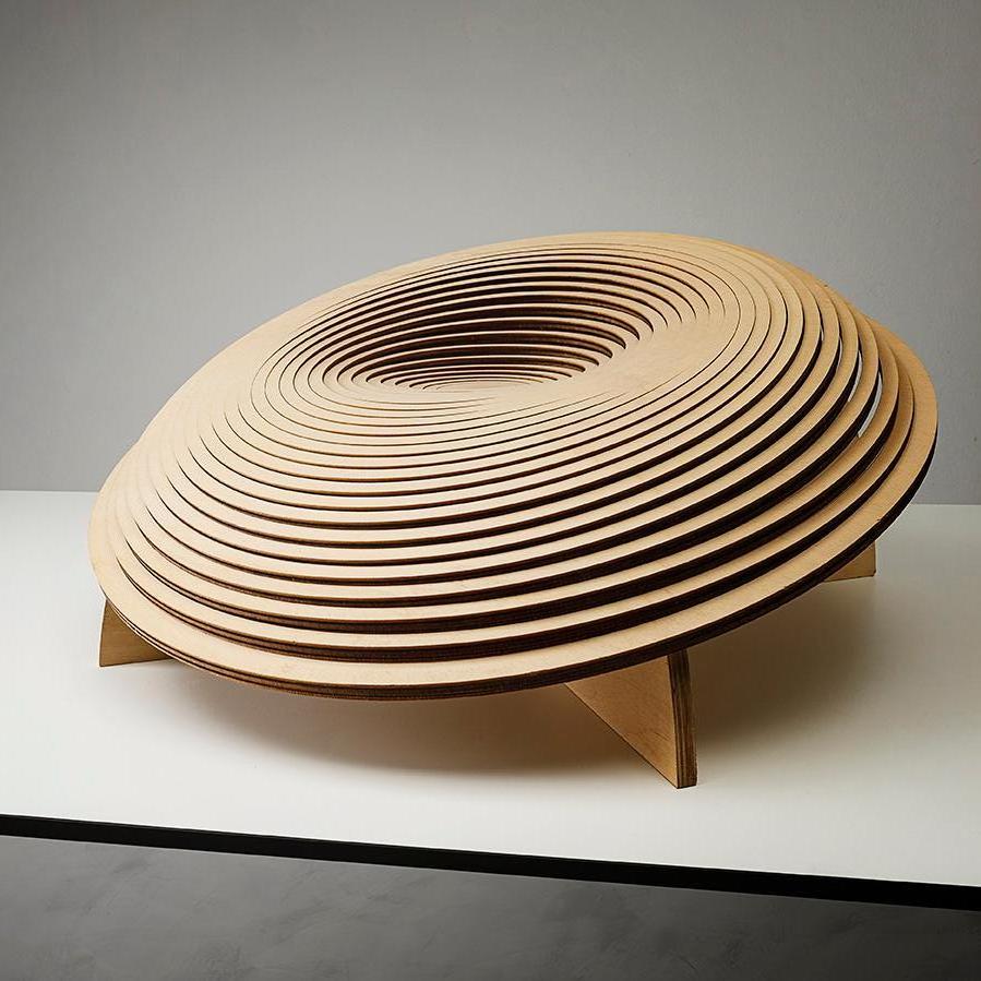 Contemporary Modern Design Wood Sculpture For Sale
