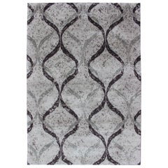 Used Keivan Woven arts Modern Nepalese Rug in Wool and Silk  4'1 x 6'