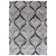 Keivan Woven arts Modern Nepalese Rug in Wool and Silk  4'1 x 6'