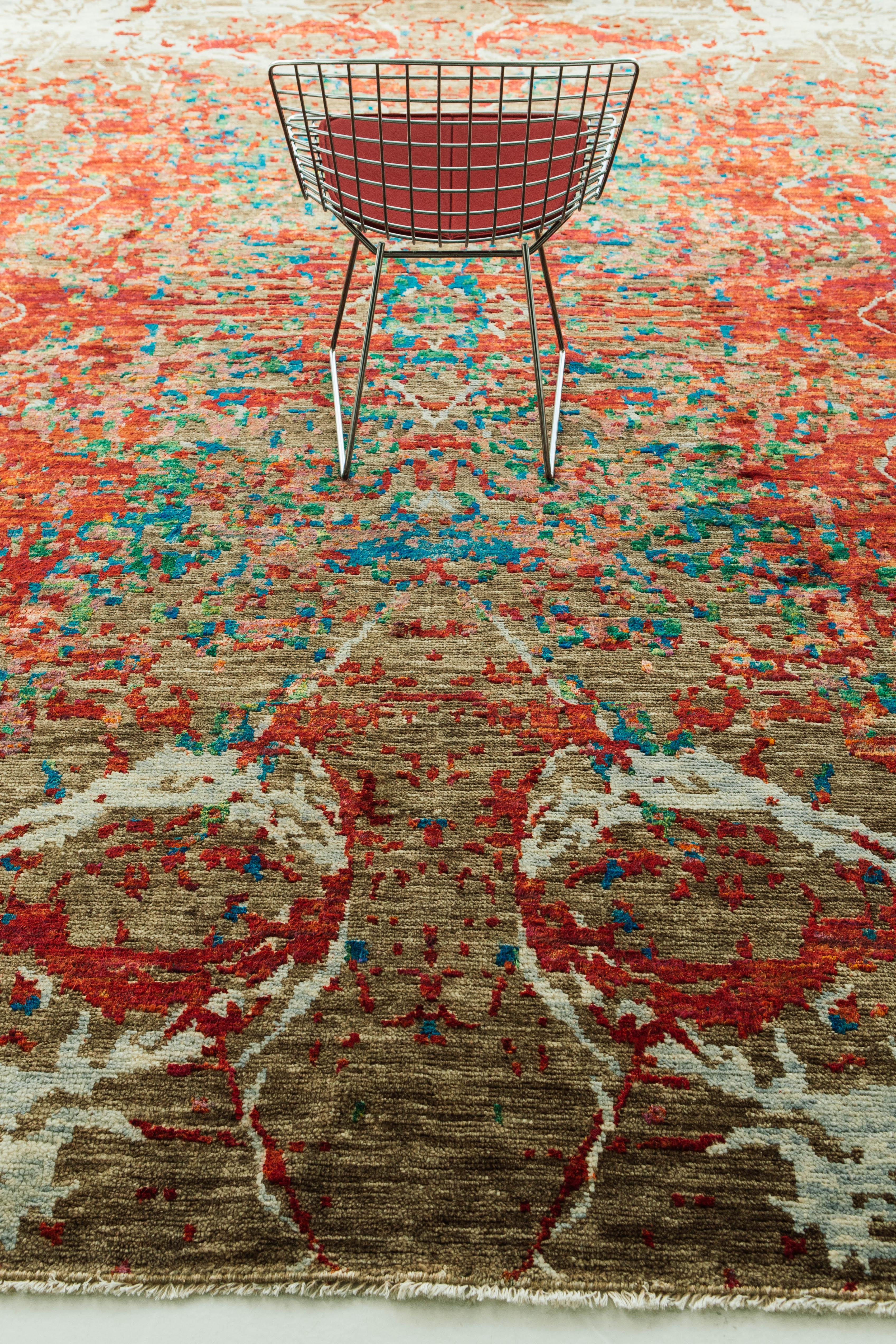 Modern Design Wool and Bamboo Silk Rug For Sale 4