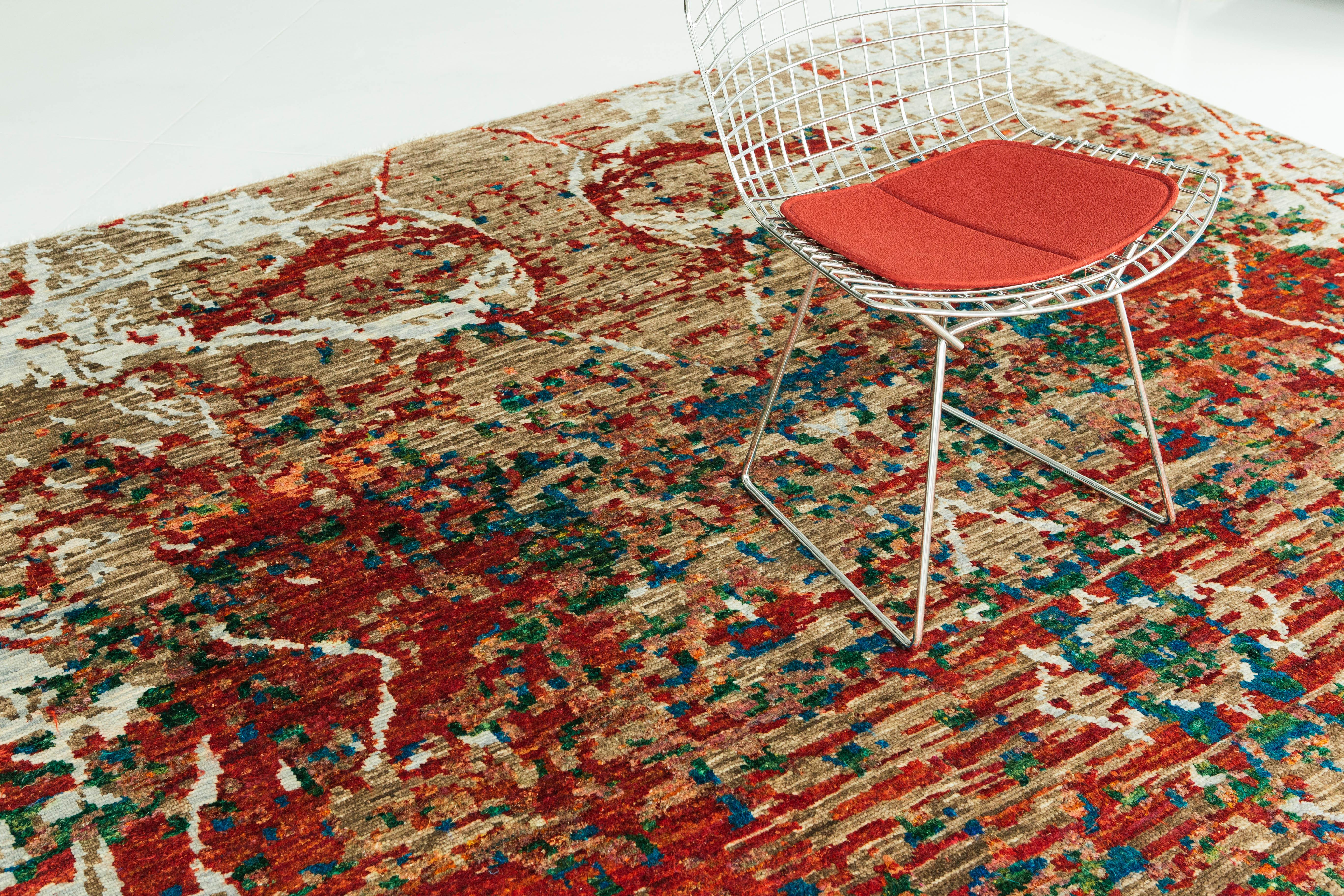 Other Modern Design Wool and Bamboo Silk Rug For Sale