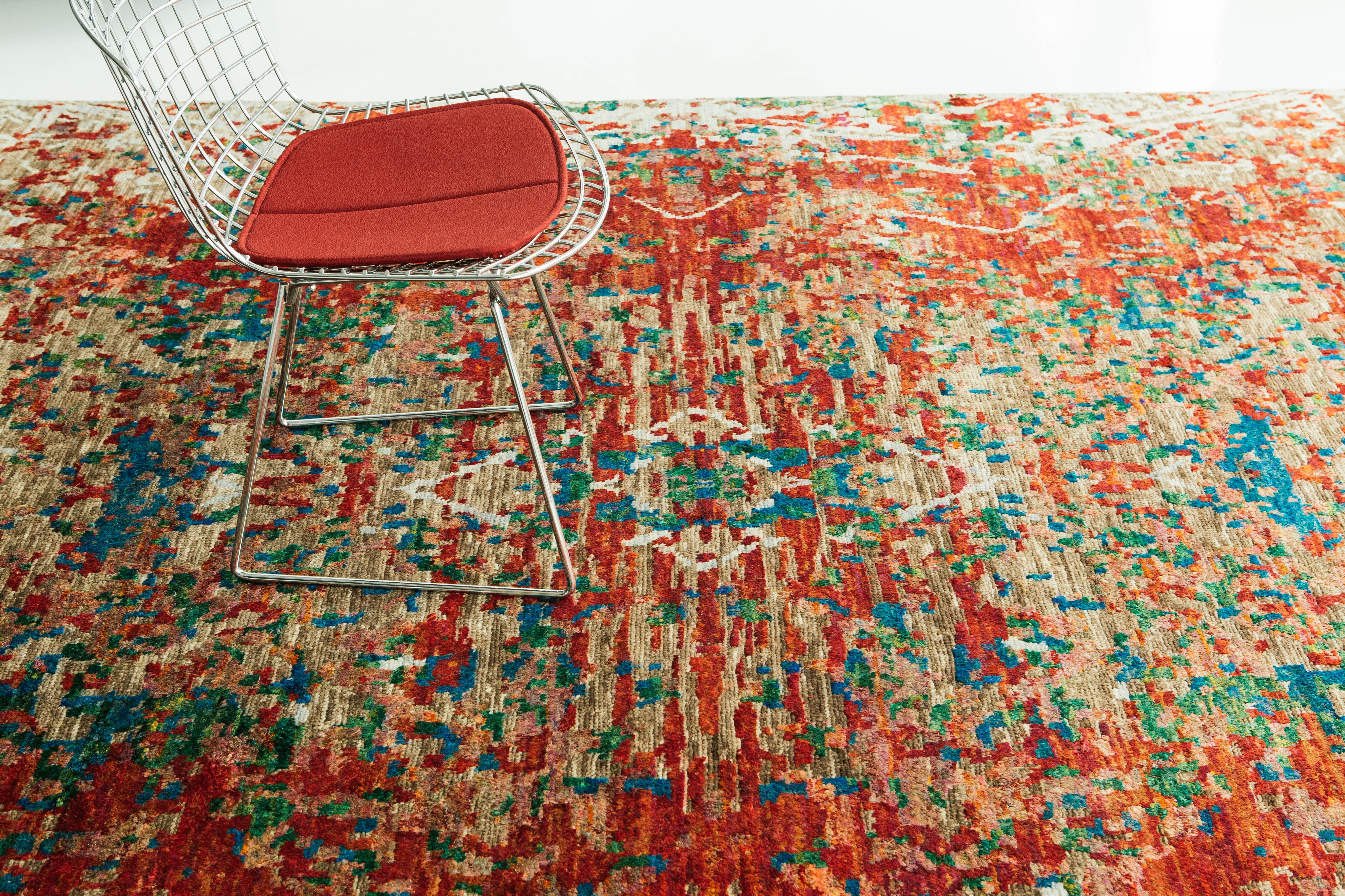 Modern Design Wool and Bamboo Silk Rug For Sale 1