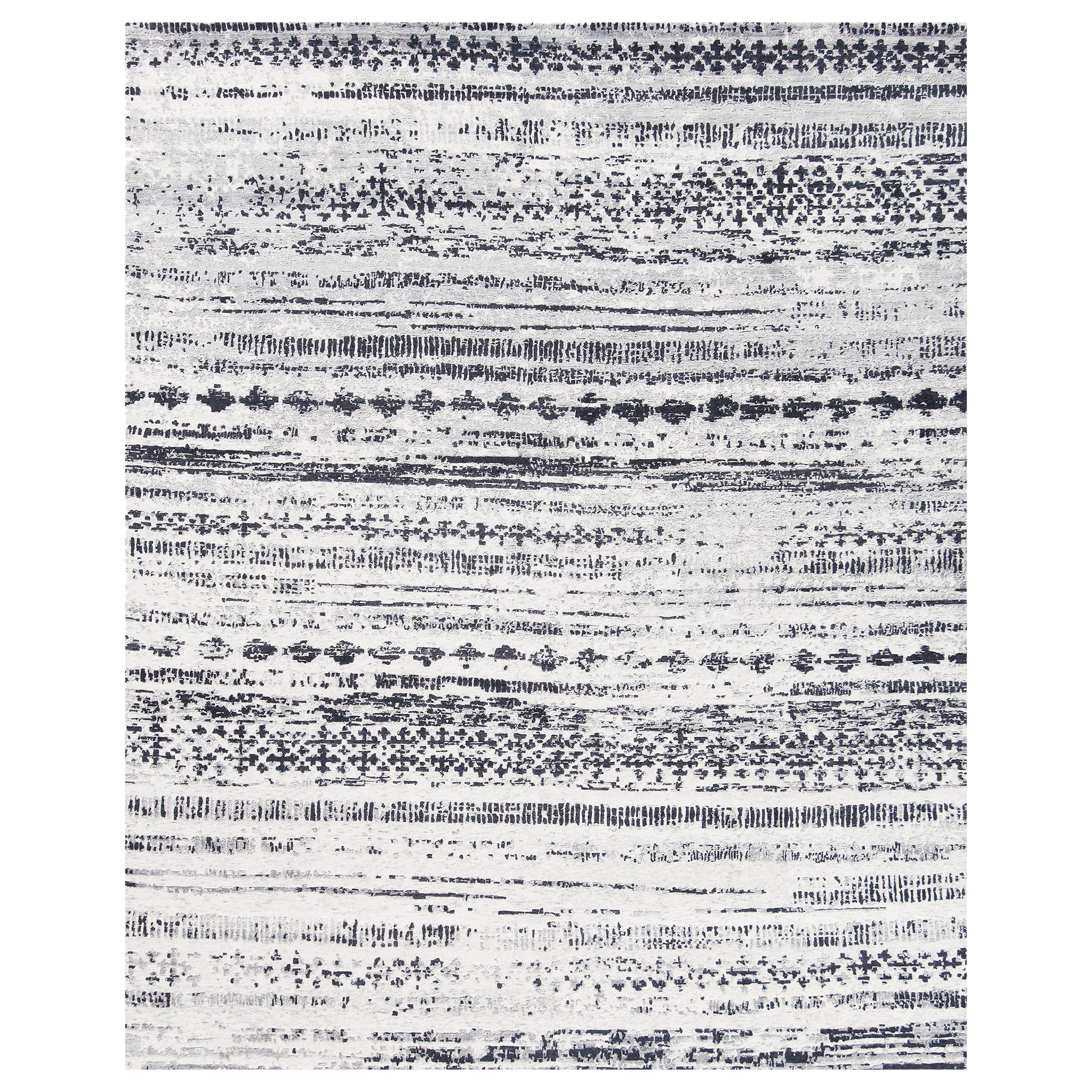 Modern Design Wool & Cotton Rug 10096A For Sale