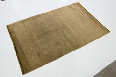 Modern Designed Wool & Silk Rug In Tan Color With Golden Design