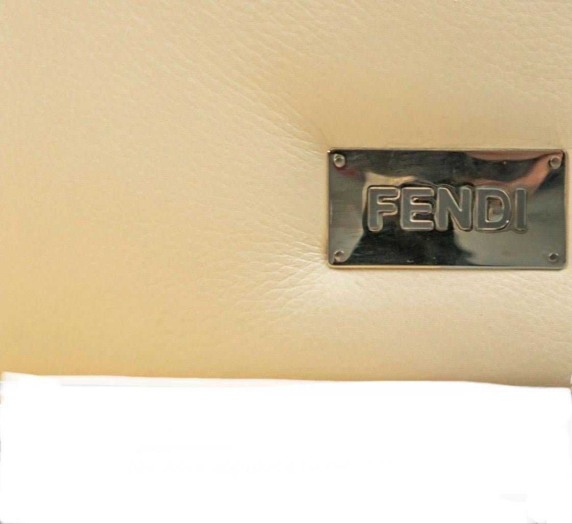 Modern Designer Fendi Casa ivory leather sofa For Sale 2