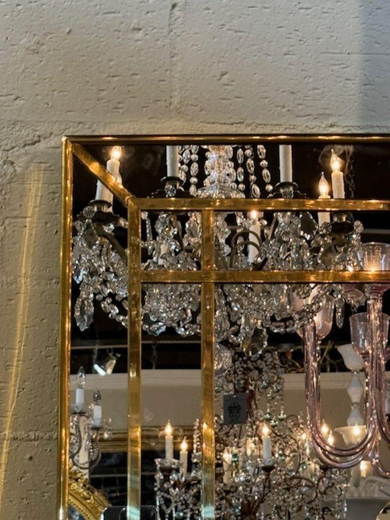 Contemporary Modern Designer Italian Brass Mirror For Sale