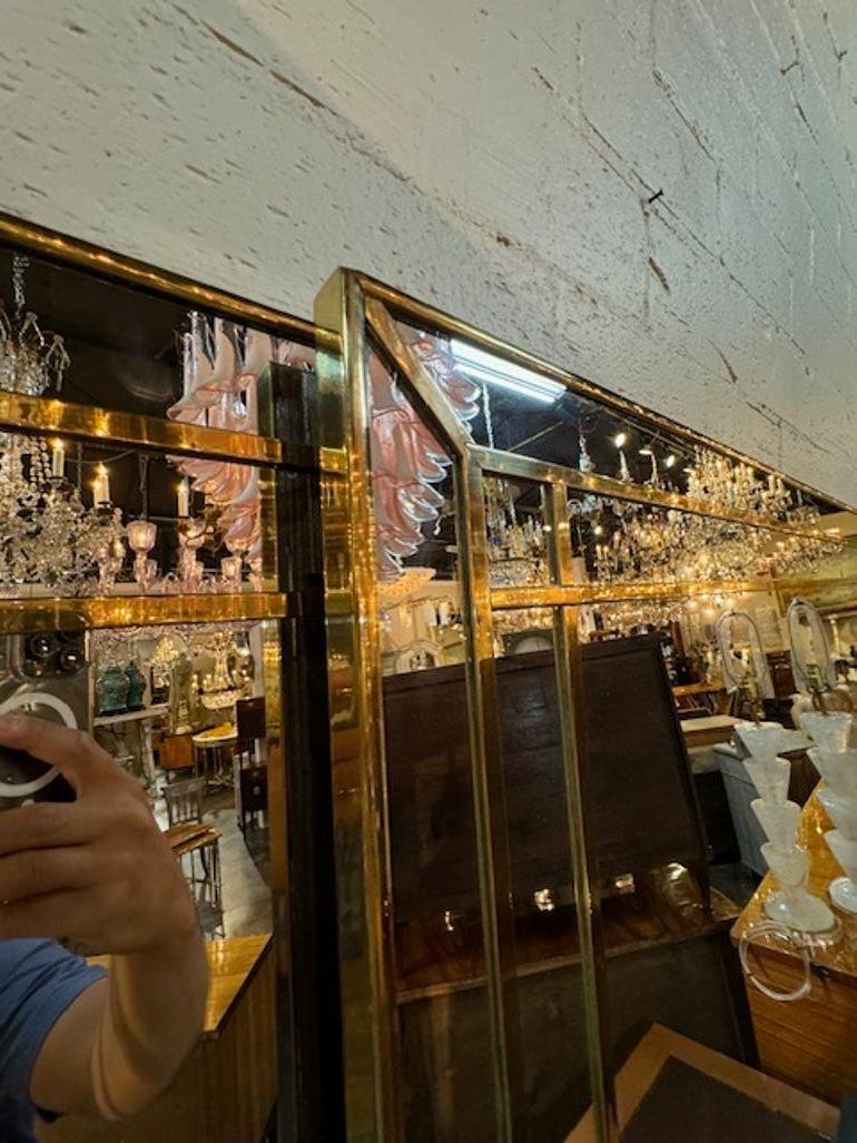 Modern Designer Italian Brass Mirror For Sale 3