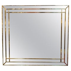 Specchio moderno di design in ottone italiano