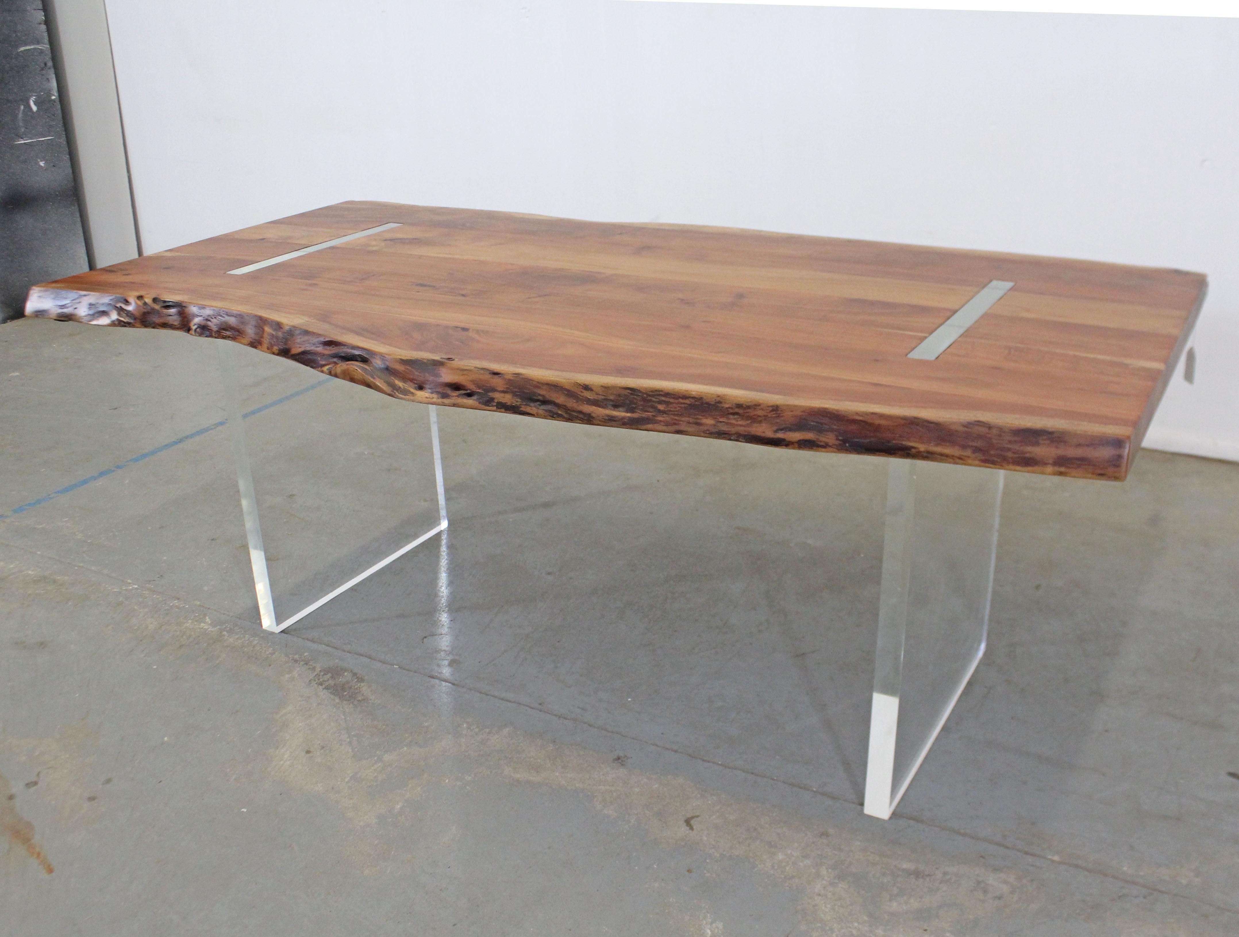 acacia slab dining table