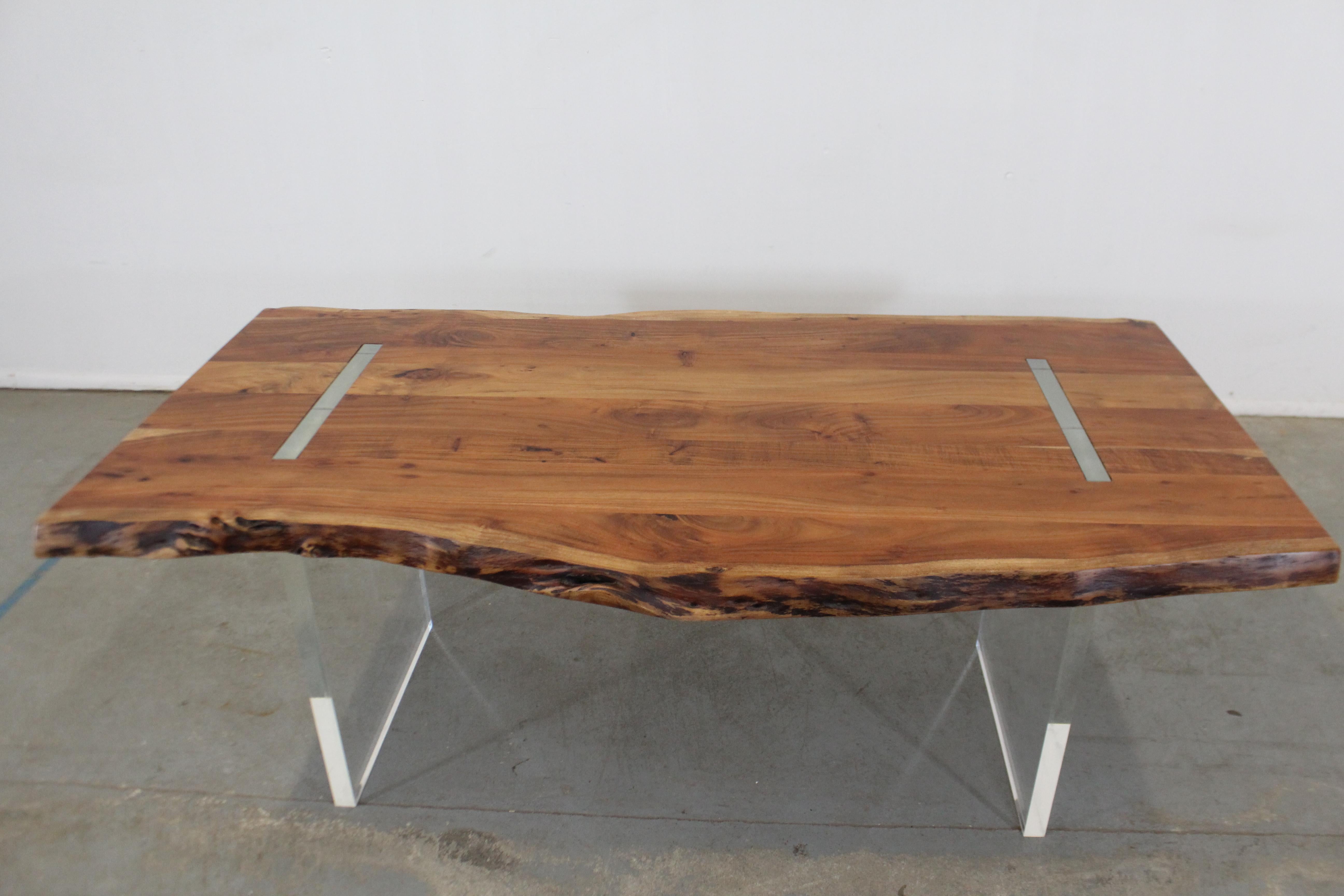 live edge acrylic table