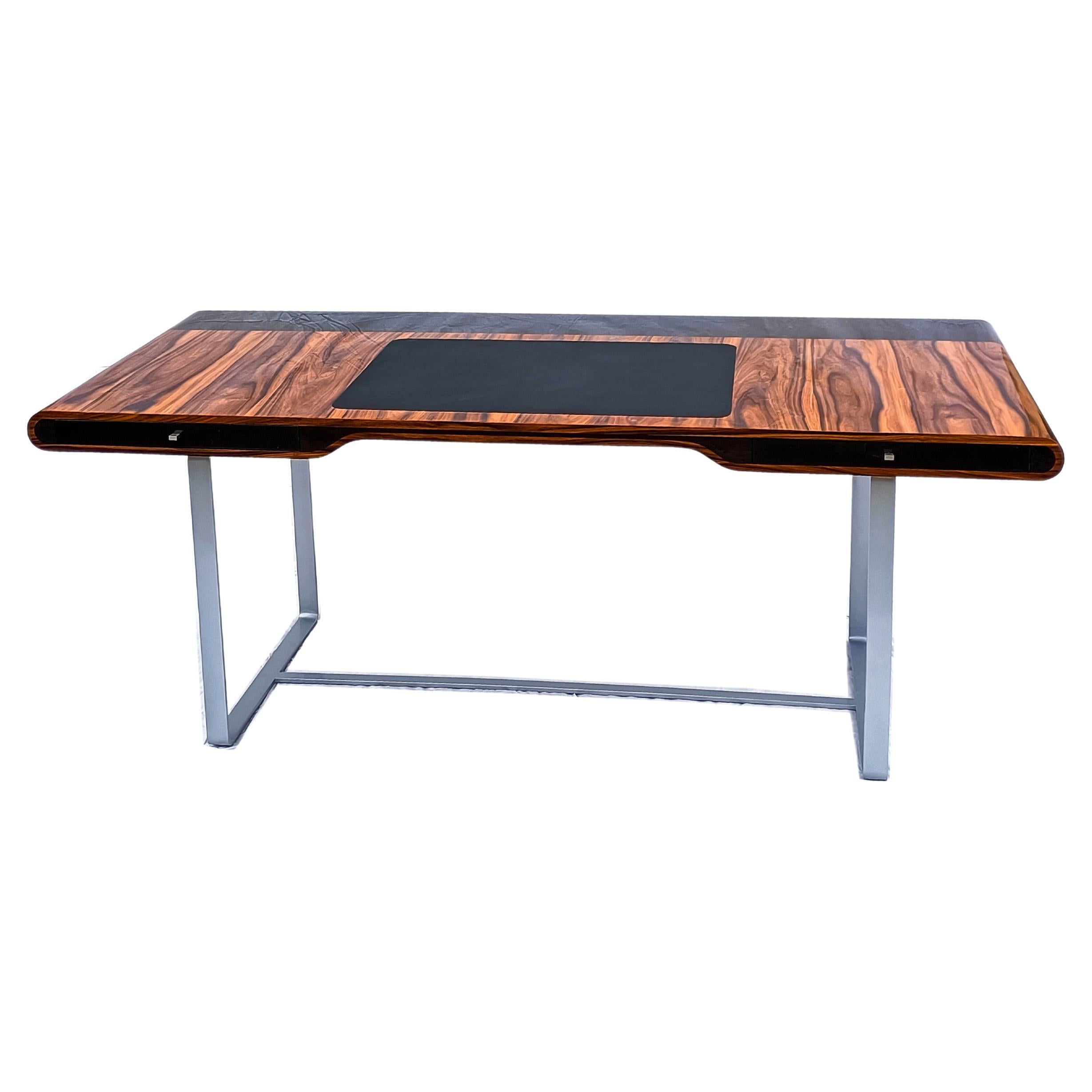 Modern Desk "Little Shanghai" by Aymeric Lefort Black and Santos Wood