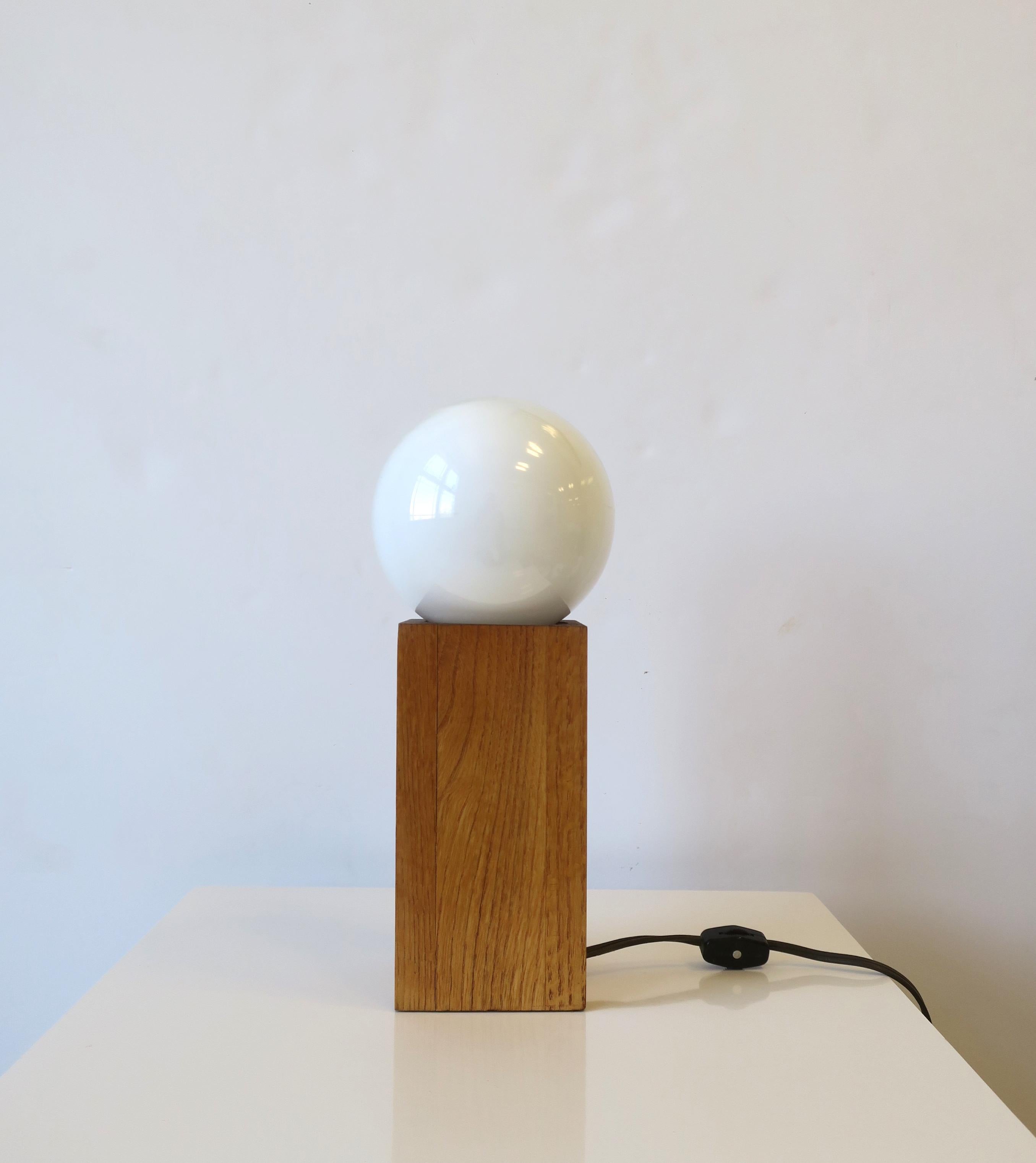 Wood Modern Desk or Table Light Lamp, circa 1970s For Sale