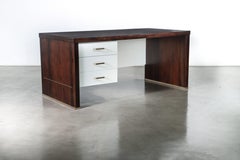 Modern Desk with Drawers in Argentine Rosewood & Bronze from Costantini, Lorenzo