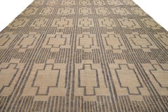 Modern Dhurrie Handcrafted Natural Jute Rug In Tan