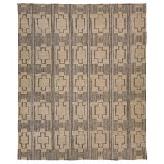 Modern Dhurrie Handcrafted Natural Jute Rug In Tan