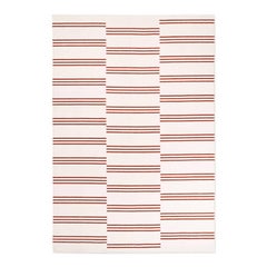 Stripes Pink/Red Modern Dhurrie Rug in Scandinavian Design