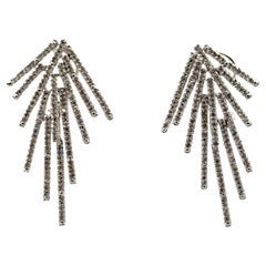 Moderne Diamant 14 Karat Weißgold Feuerwerk-Tropfen-Ohrringe mit Hebelverschluss