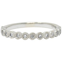 Modern Diamond 14 Karat White Gold Stacking Band Ring Modern Diamond 14 Karat White Gold Stacking Band Ring