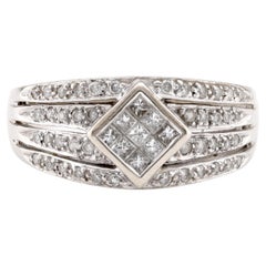 Moderner Diamantring 14K Weißgold