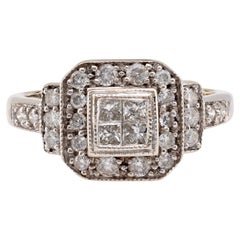 Moderner Diamantring 14K Weißgold