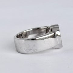 Anillo Corazón Moderno Diamante 18 Quilates Oro Blanco