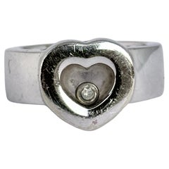 Modern Diamond 18 Carat White Gold Heart Ring
