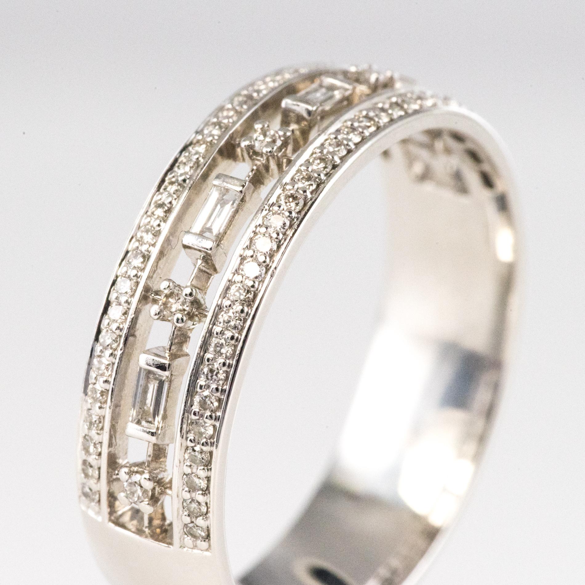 Modern Diamond 18 Karat White Gold Band Ring 4
