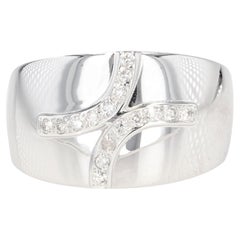 Anello Bangle moderno con diamante in oro bianco 18 carati