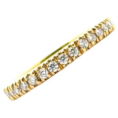 Moderner Diamant 18 Karat Gelbgold Eternity-Ehering Größe 9,25