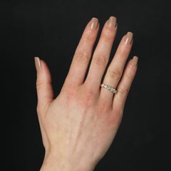 Modern Diamond 18 Karat Yellow Gold Half Wedding Ring