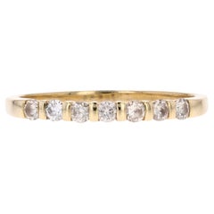 Modern Diamond 18 Karat Yellow Gold Half Wedding Ring