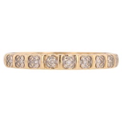 Modern Diamond 18 Karat Yellow Gold Half Wedding Small Ring